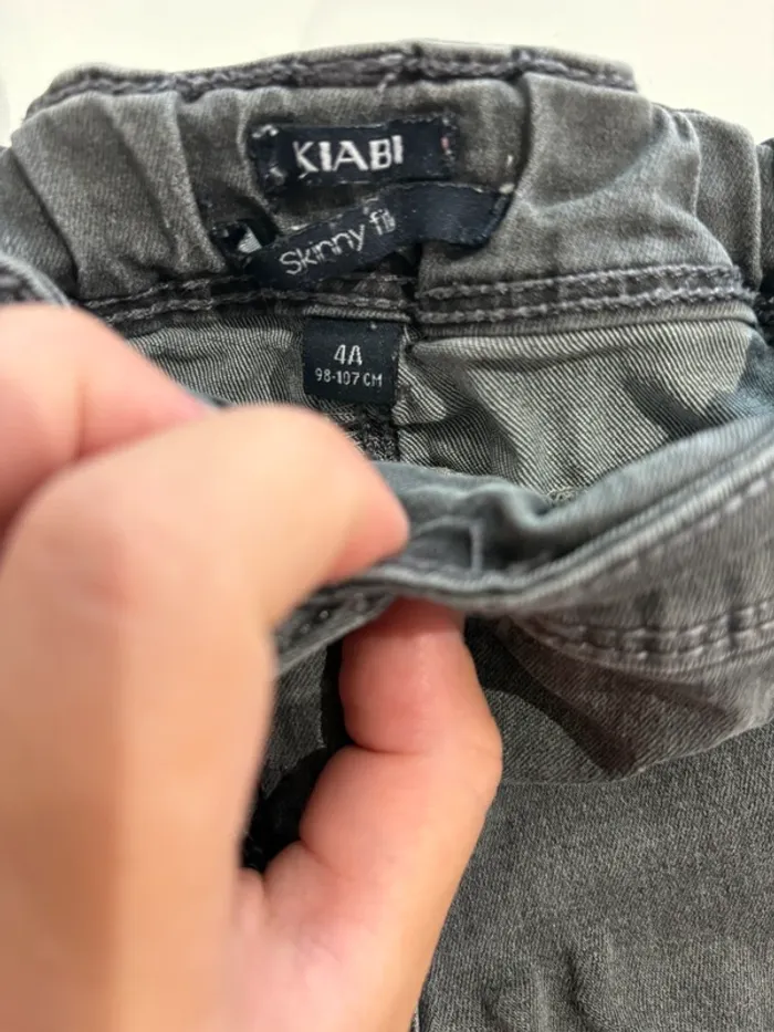 Jeans Skinny Fit noir/gris foncé 4 ans réglable Kiabi fille - photo numéro 2