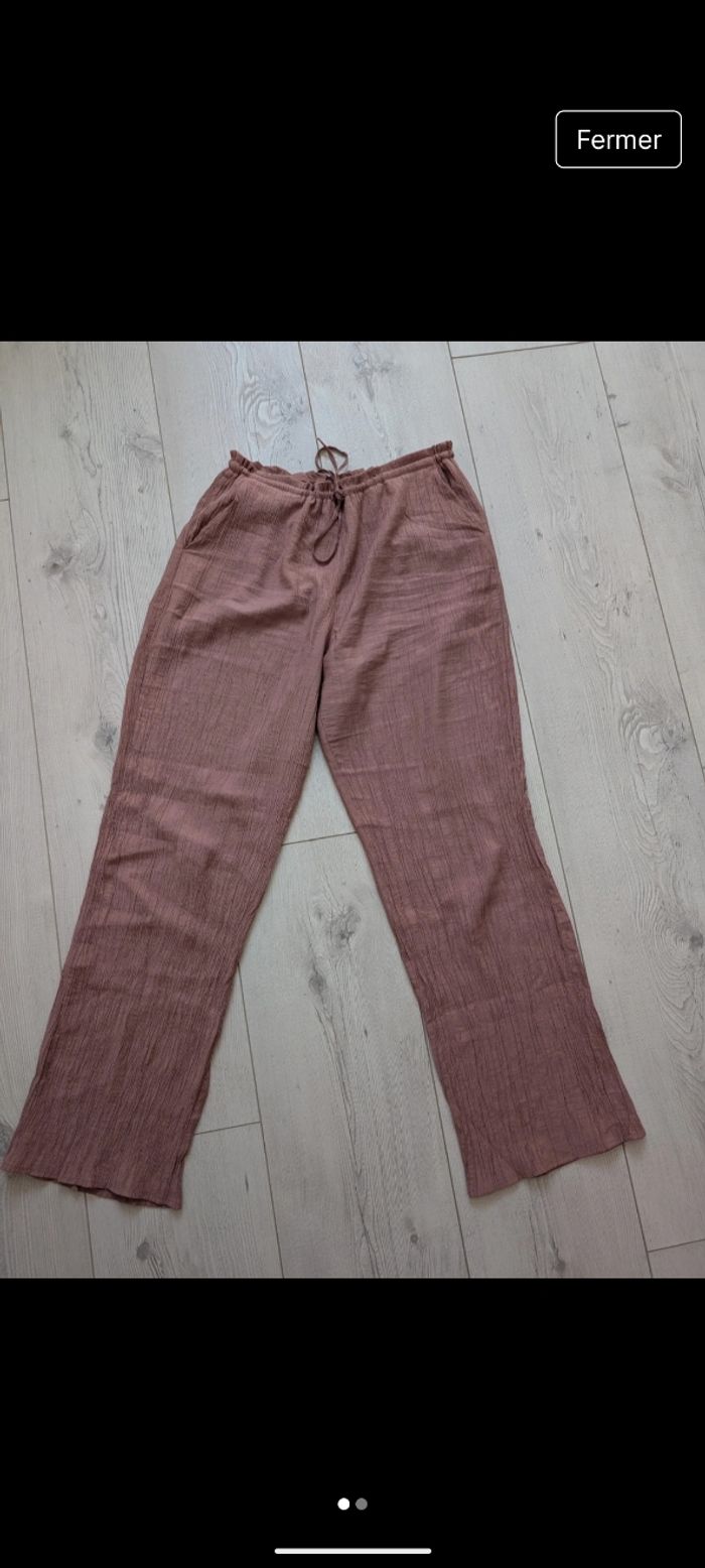Pantalon fluide rose