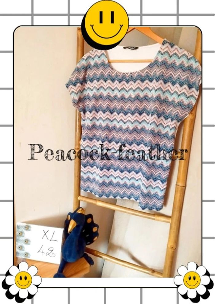 Haut xl blanc bleu