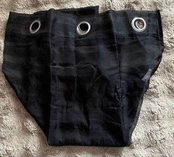 Rideau 1 Seul Panneau à Oeillets Voilages Noir à Rayures IKEA