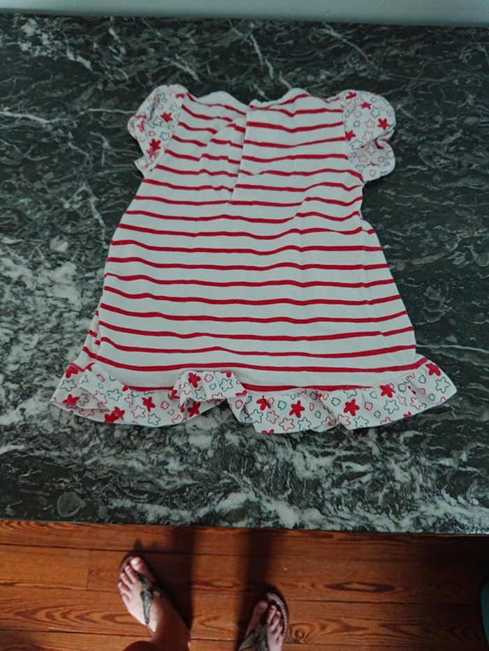 Robe à rayures blanche et rouge t. 9 mois Babybol - photo numéro 2