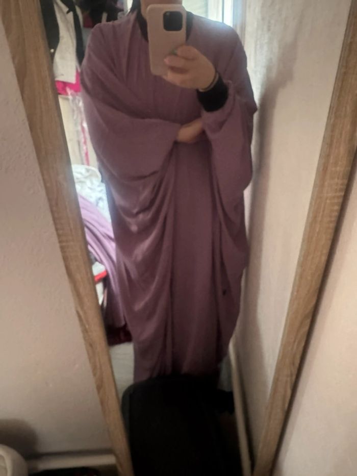 Abaya et grand khimar couleur lilas - photo numéro 9