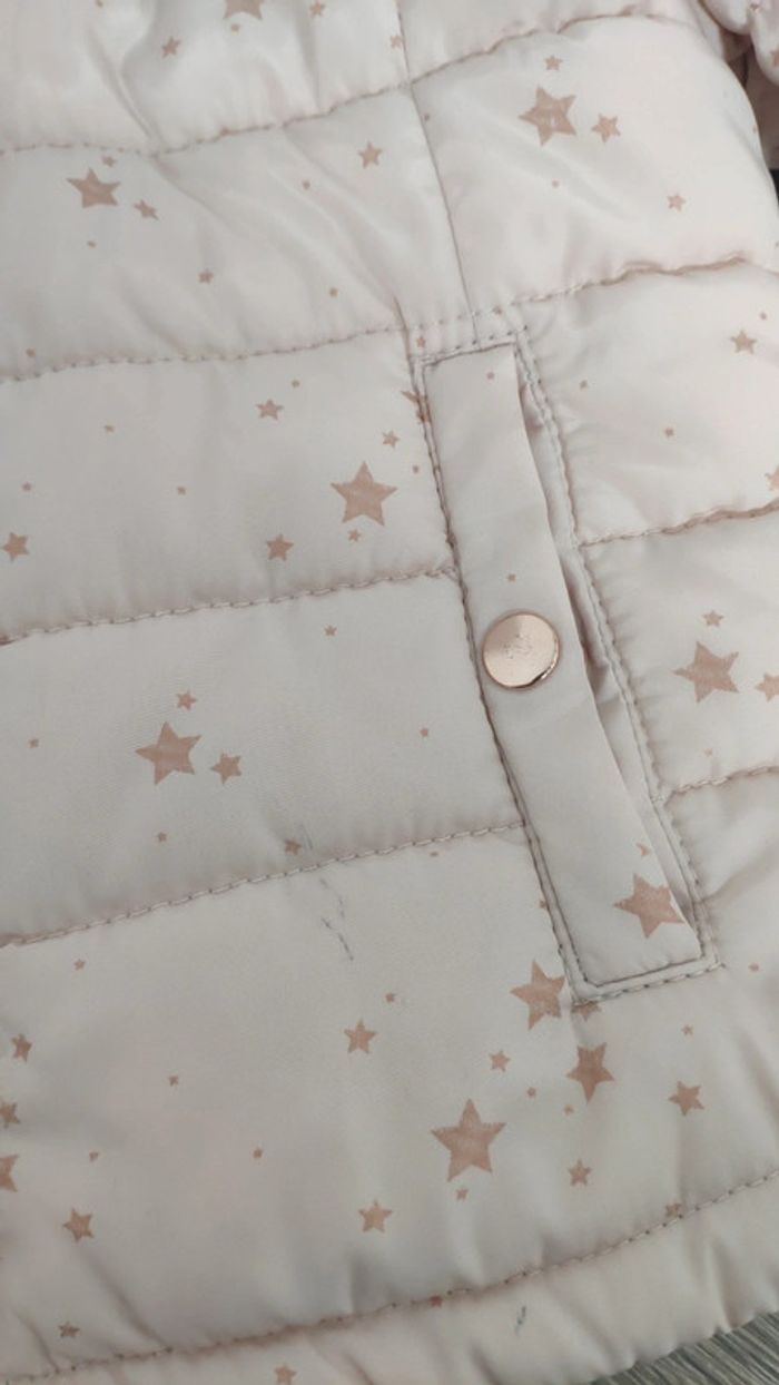 Manteau blouson doudoune polaire Kiabi rose étoiles 3 ans fille - photo numéro 3