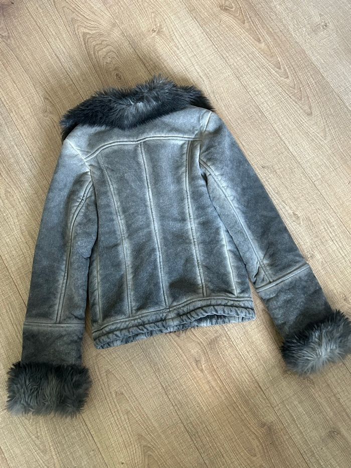 Manteau gris avec fausse fourrure la Fée Maraboutée taille 38 TBE (taille petit) - photo numéro 9