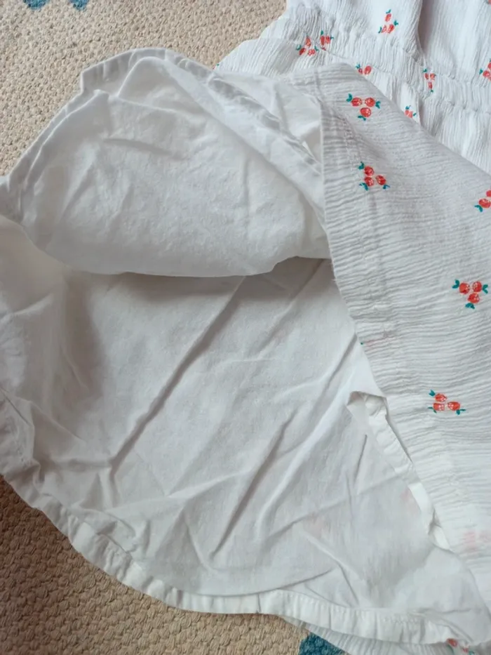 Robe blanche Okaïdi 5 ans fleurs coton - photo numéro 3
