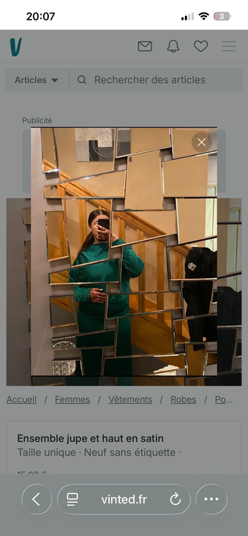 Ensemble jupe et haut en satin