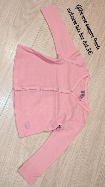 Gilet rose saumon 9mois orchestra 