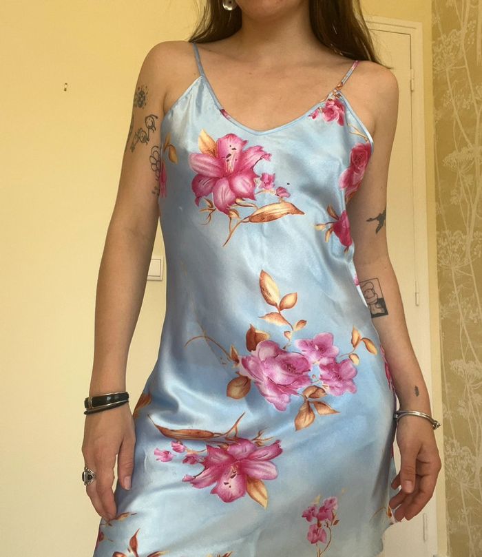 Nuisette lingerie- robe légère effet satin - imprimé floral- summer dress