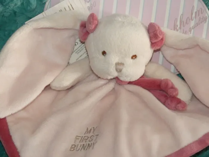 Doudou plat, lapin my first bunny rose Bukowski 🐰Neuf - photo numéro 2