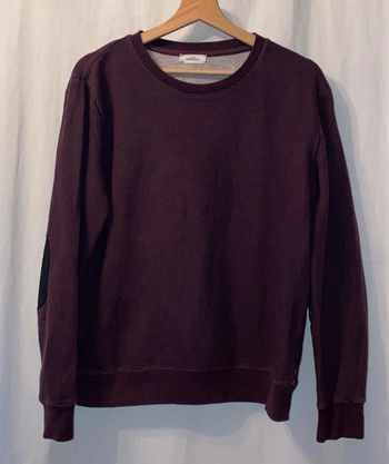 sweat prune en coton Maison Standards avec du cuir taille XS valeur 95 euros