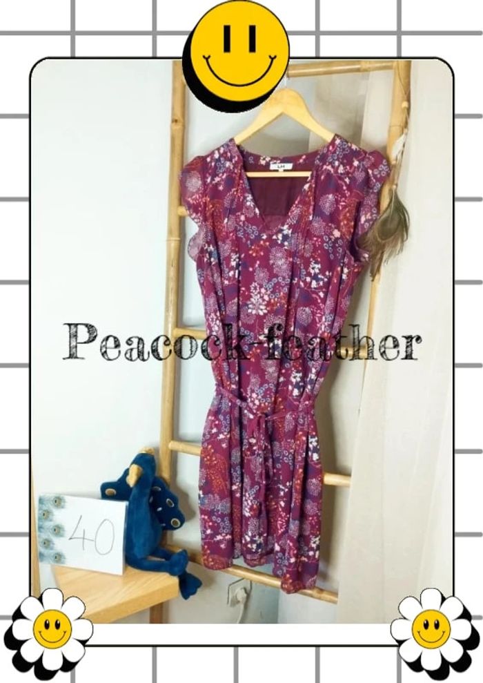 Robe fleurie bordeaux 40 la halle