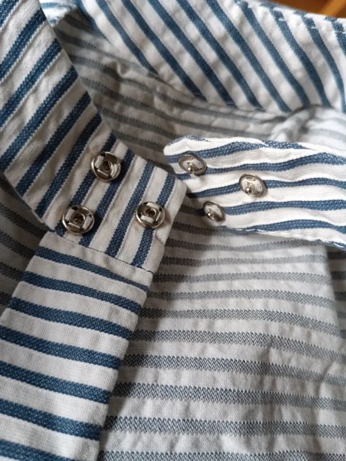 Robe en coton légère à fines rayures bleues taille XS - photo numéro 10