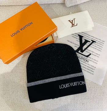 Bonnet Louis Vuitton noir et gris