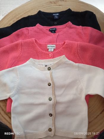 Lot de 6 gilets bébé fille
