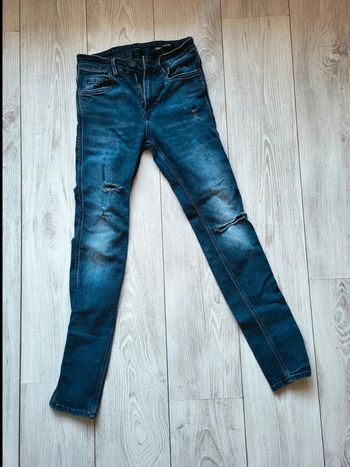 Jean H&M Homme Tech Stretch – Taille 38 FR – coupe slim déchirée – denim bleu extensible
