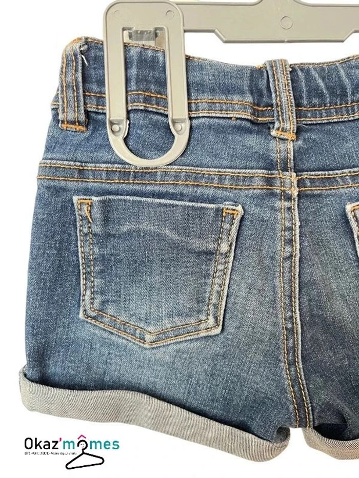 Short en jean bleu denim (perroquet) - Catimini fille 3 ans (98cm) - photo numéro 5