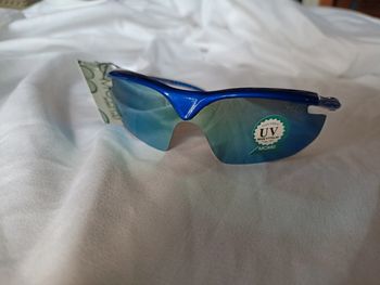 Lunettes de soleil type sport bleu
