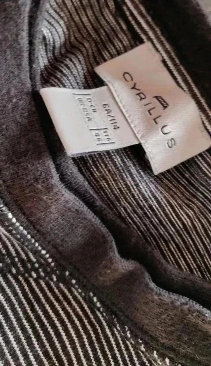 T-shirt ml rayé noir et blanc Cyrillus 6 ans - photo numéro 4