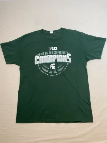 T-shirt imprimé sport USA, homme, été, vert, L, 2018 Big Ten. Conference champions