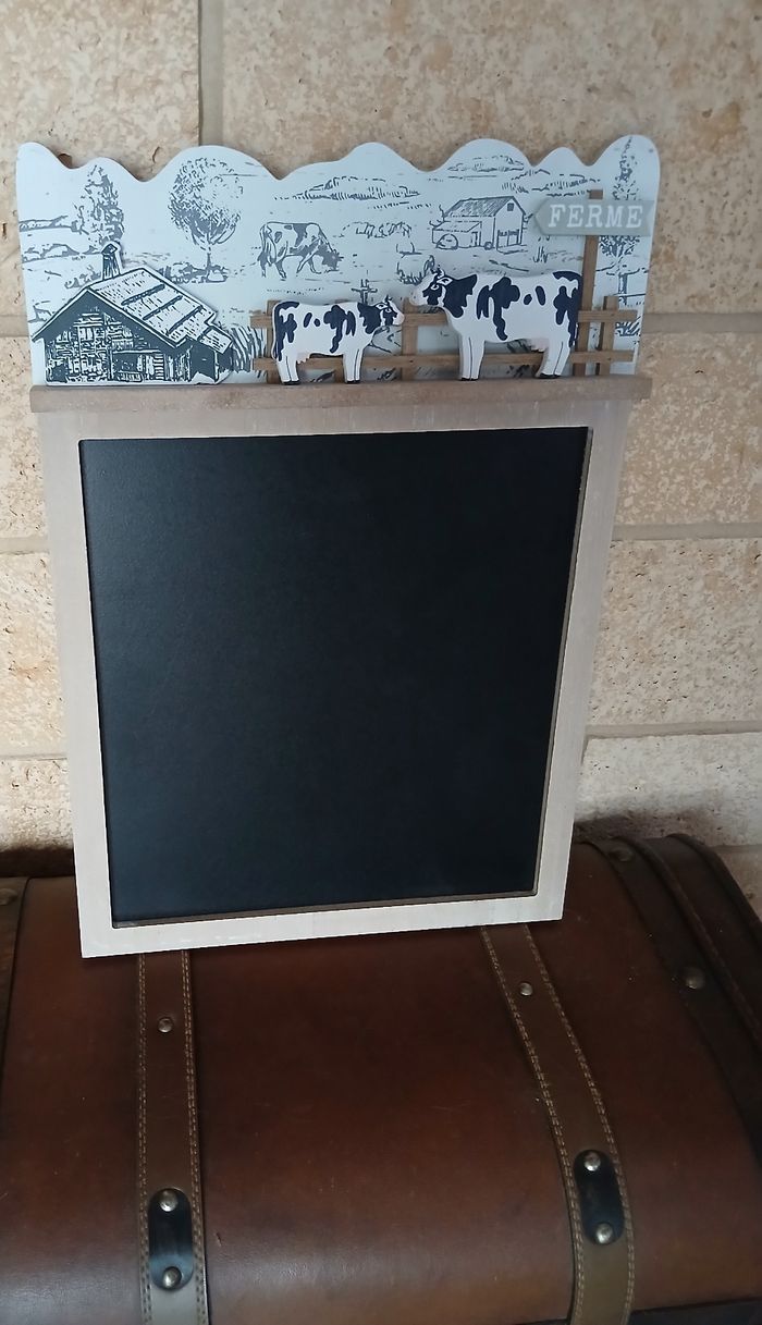 Neuf: Tableau noir en bois thème "La ferme" - photo numéro 2