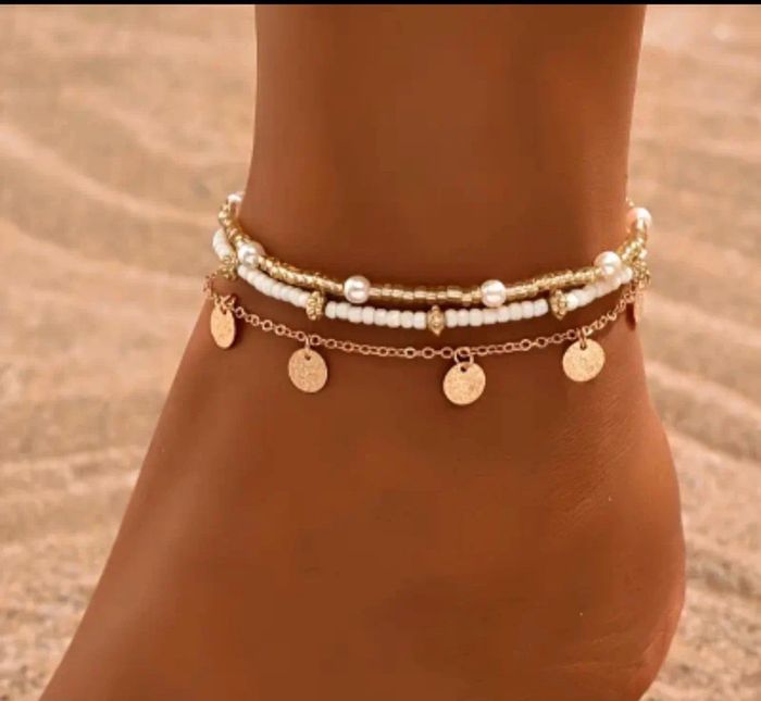 Ensemble bracelet de cheville acier inoxydable neuf idée cadeau