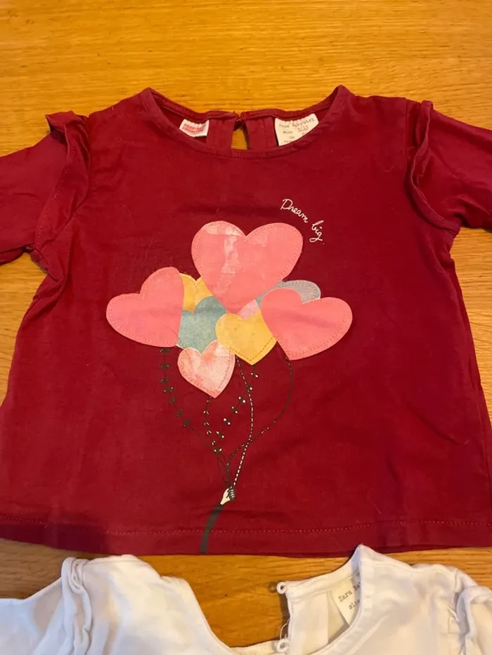2 tshirts manches longues fille 9-12 mois - photo numéro 2