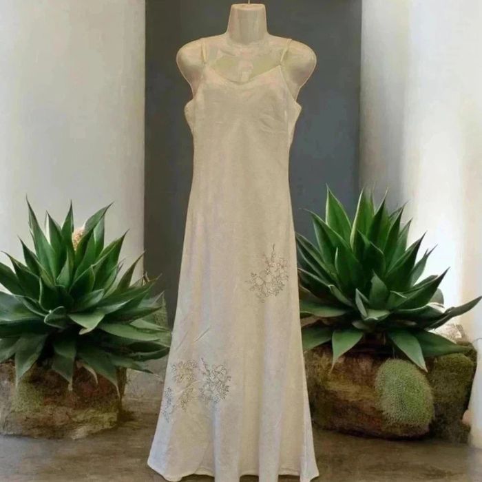 Robe a bretelles longue en lin 🌹 38 🌹