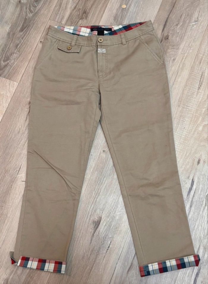 👖 Pantalon Marc by Marc Jacobs – Taille 2 – Beige chic à revers écossais - photo numéro 4