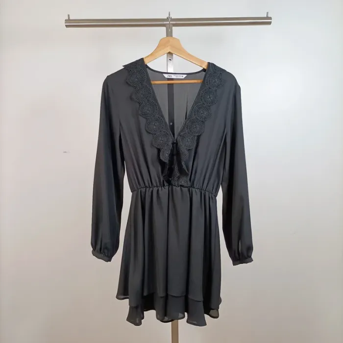 Robe noire évasée femme Taille 36 Zara A847