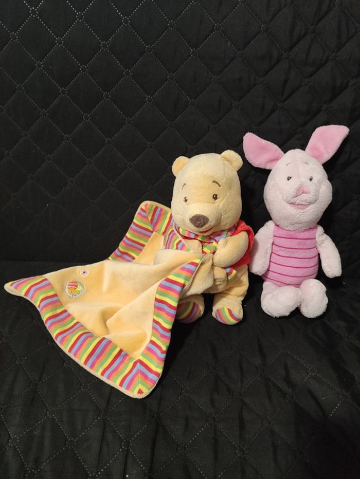 Lot de 2 doudous Winnie l'ourson et Porcinet - photo numéro 8