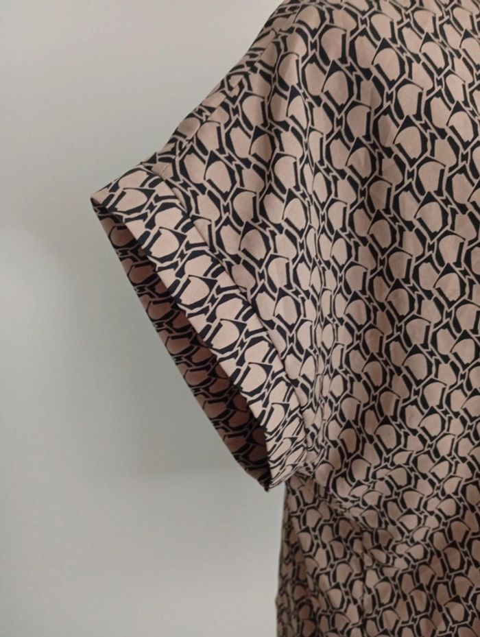 Haut fluide taille L | beige et noir - photo numéro 5