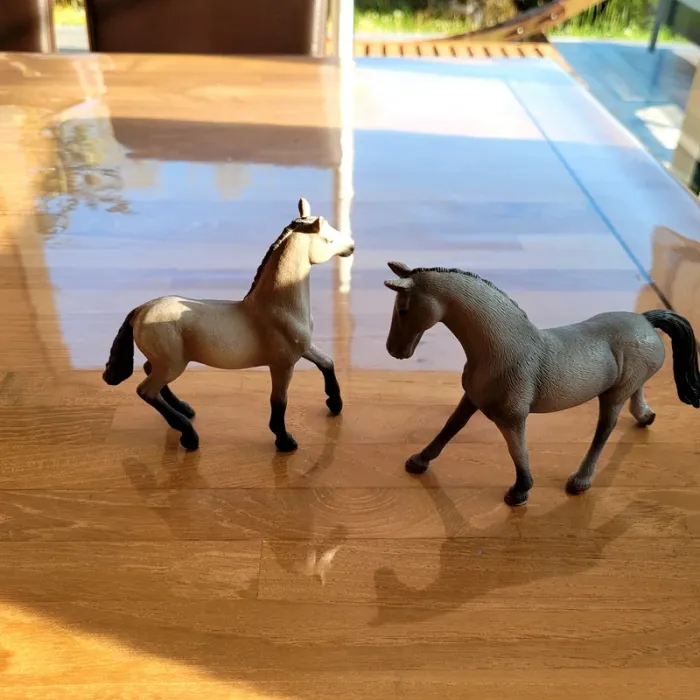 Lot Schleich cheval et poney gris - photo numéro 5