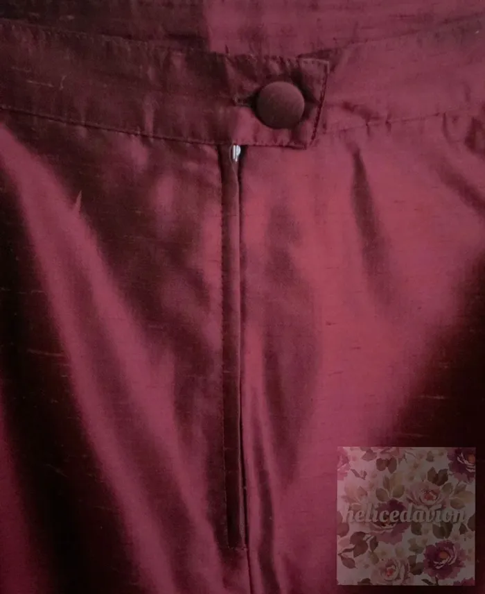 Jupe longue Marina Rinaldi Bordeaux taille 48 (27) en soie mélangée - photo numéro 3