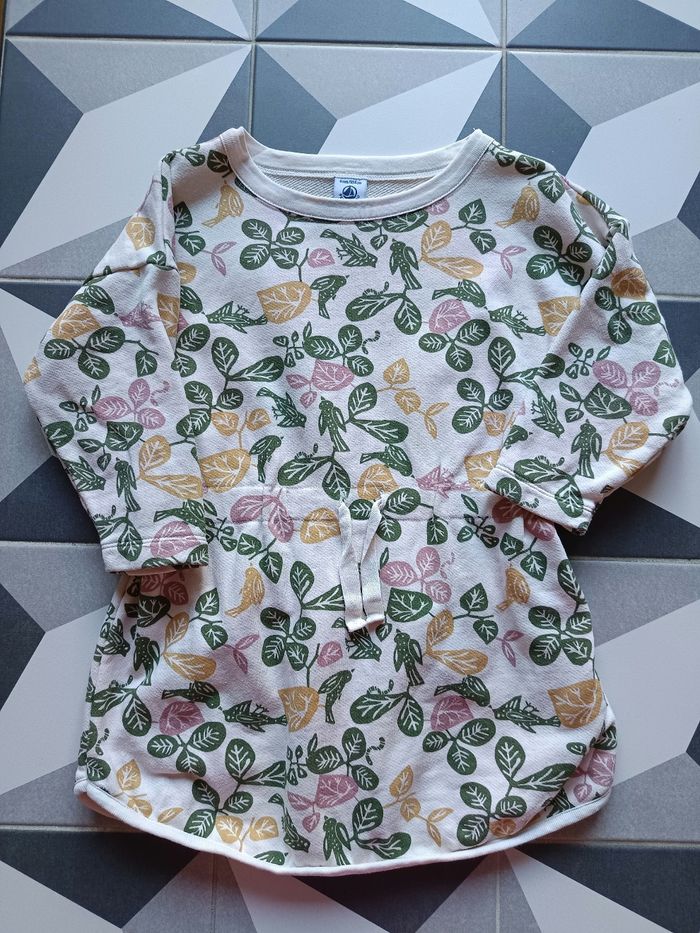 Robe feuillage oiseaux Petit Bateau 4 ans