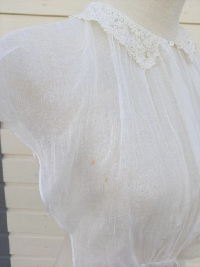 Ancien plastron, devantier en tulle et dentelle - photo numéro 13
