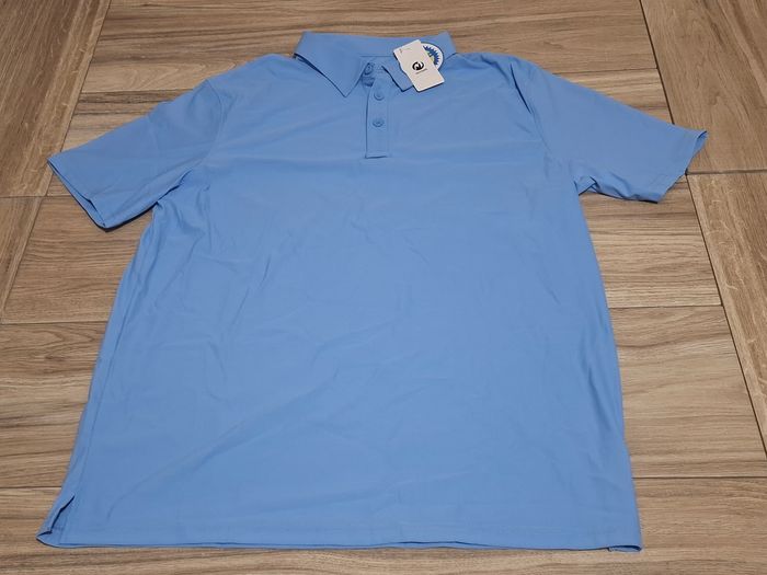 Polo manches courtes homme golf t-shirt slim fit sport tennis respirant bleu - photo numéro 2