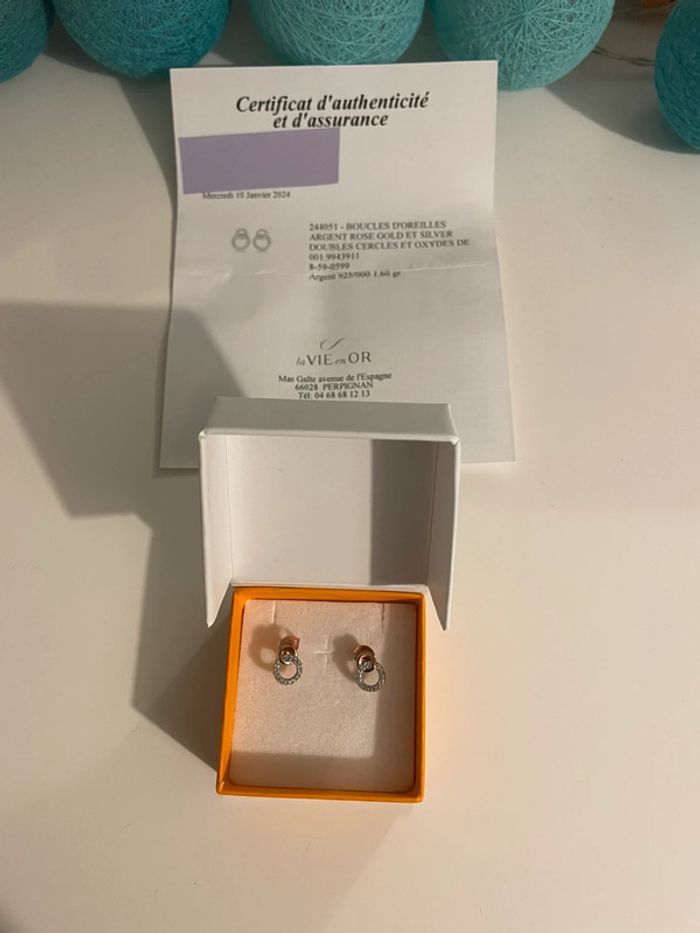 Boucles d’oreilles argent neuves La vie en Or