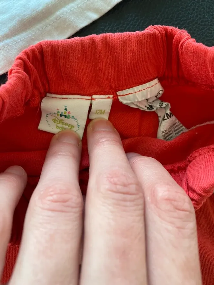 Ensemble 12 mois Disney baby blanc et rouge - photo numéro 3