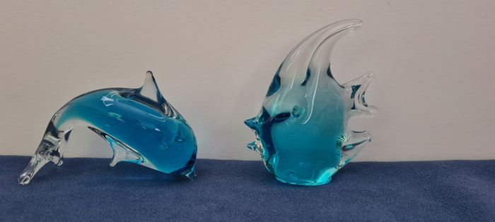 Dauphin en verre bleu dégradé - photo numéro 7