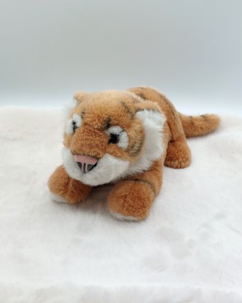 Vintage Peluche ancien doudou tigre TCC Continuity 1999 25/36 cm avec la queue