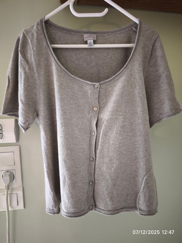 Cardigan gris laine Angora 36 - photo numéro 2