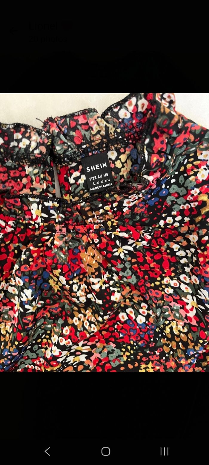 Blouse manche courte fleuri - photo numéro 4