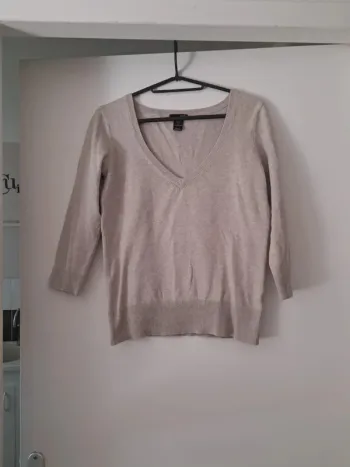 Pull manche 3/4 crème h&m