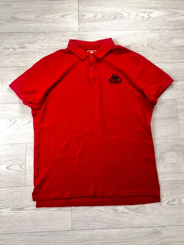 Polo rouge homme Kappa logo brodé vintage streetwear taille M 67 casual sport rétro - photo numéro 2