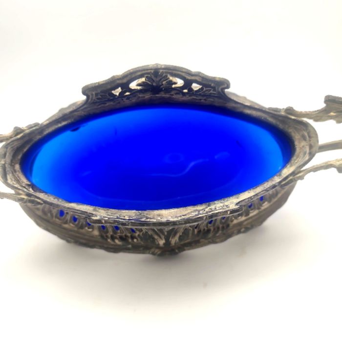 Jardinière ancienne métal et verre - photo numéro 5