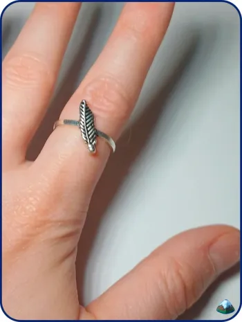 Bague plume en acier inoxydable