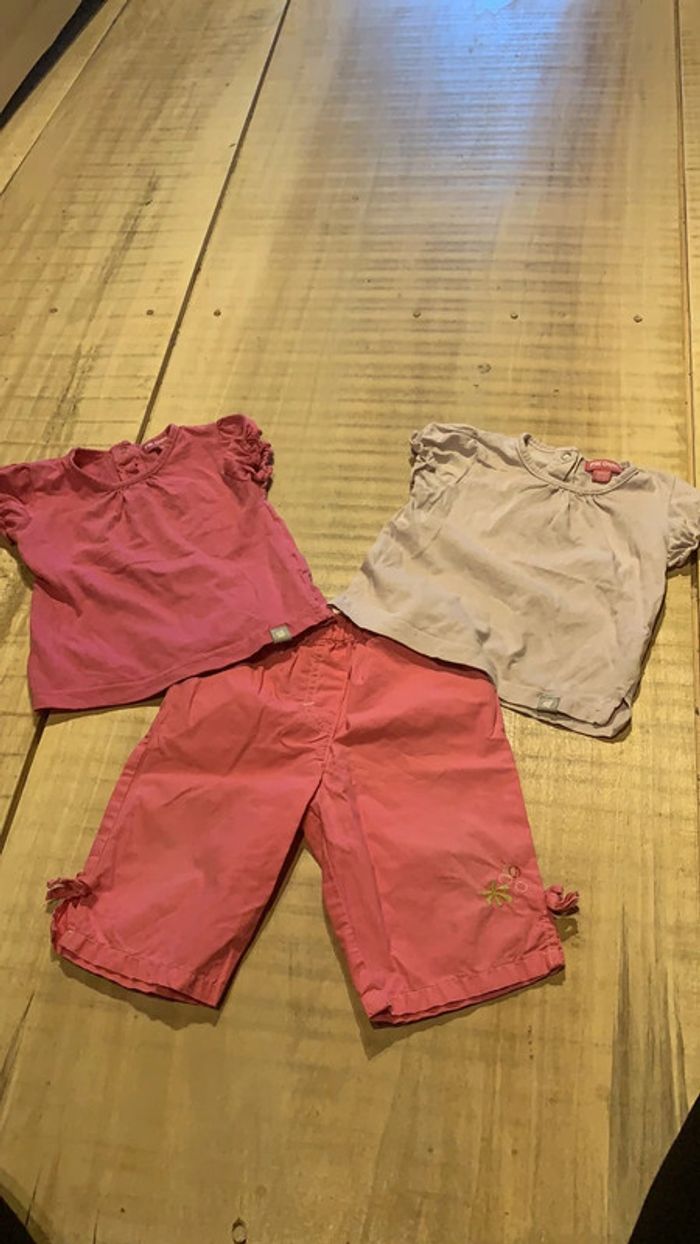 Ensemble pantalon et tee-shirts manche courte 18 mois