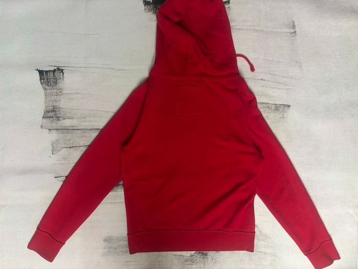 Sweat à capuche Hollister taille M rouge bordeaux logo brodé bleu clair - photo numéro 10