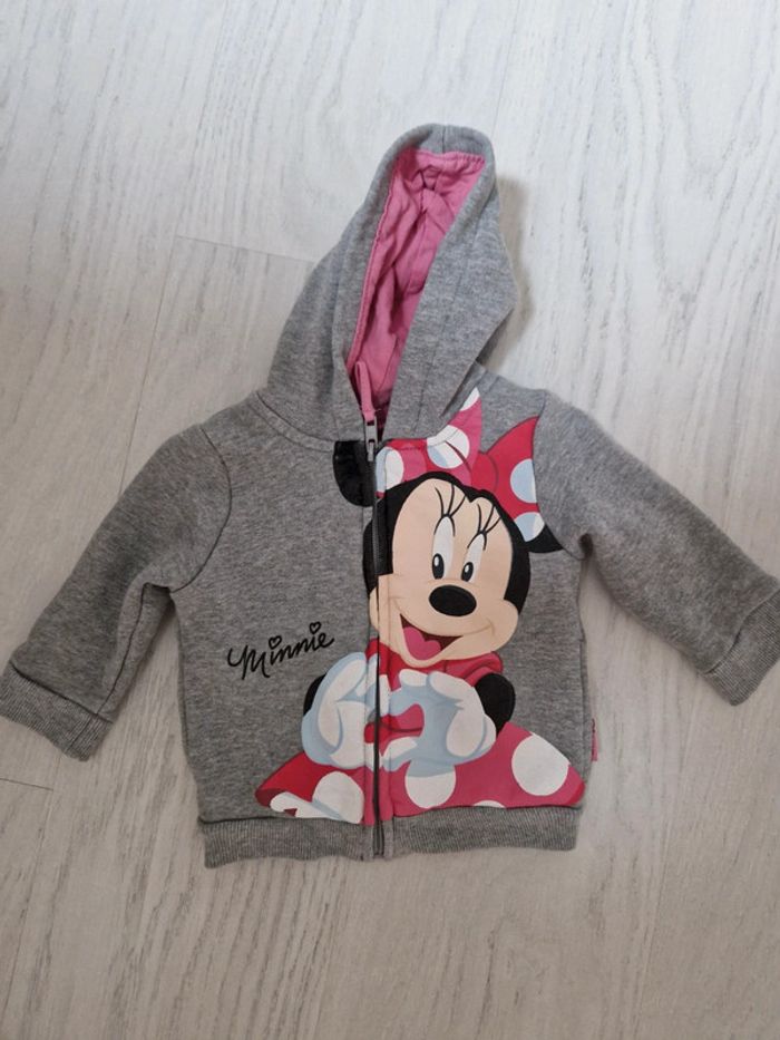 Sweat zippé à capuche Minnie disney 12m