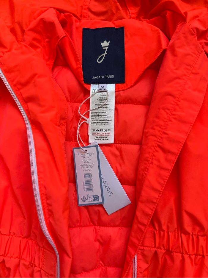 Imperméable 2 en 1 jacadi corail fluo fille 5 ans - photo numéro 4
